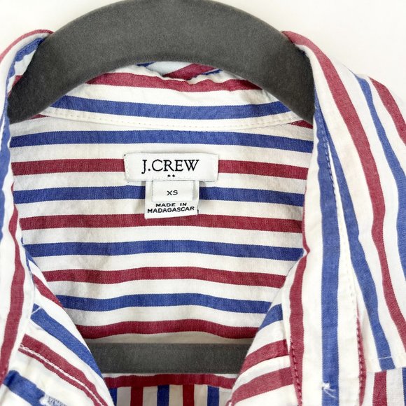 J. Crew Women's Classic-fit Cotton Trifecta Stripe Boy Button Down Shirt Size XS - Picture 3 of 5